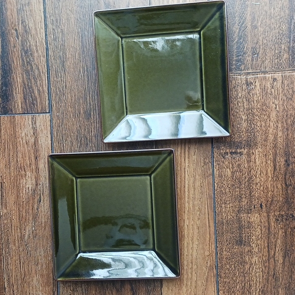 Pottery Barn Dining Pottery Barn Green Asian Square Plates Set Of 2